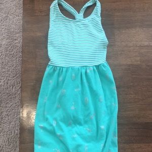 Turquoise racer back summer dress! 🍍 🌴 🏄‍♀️